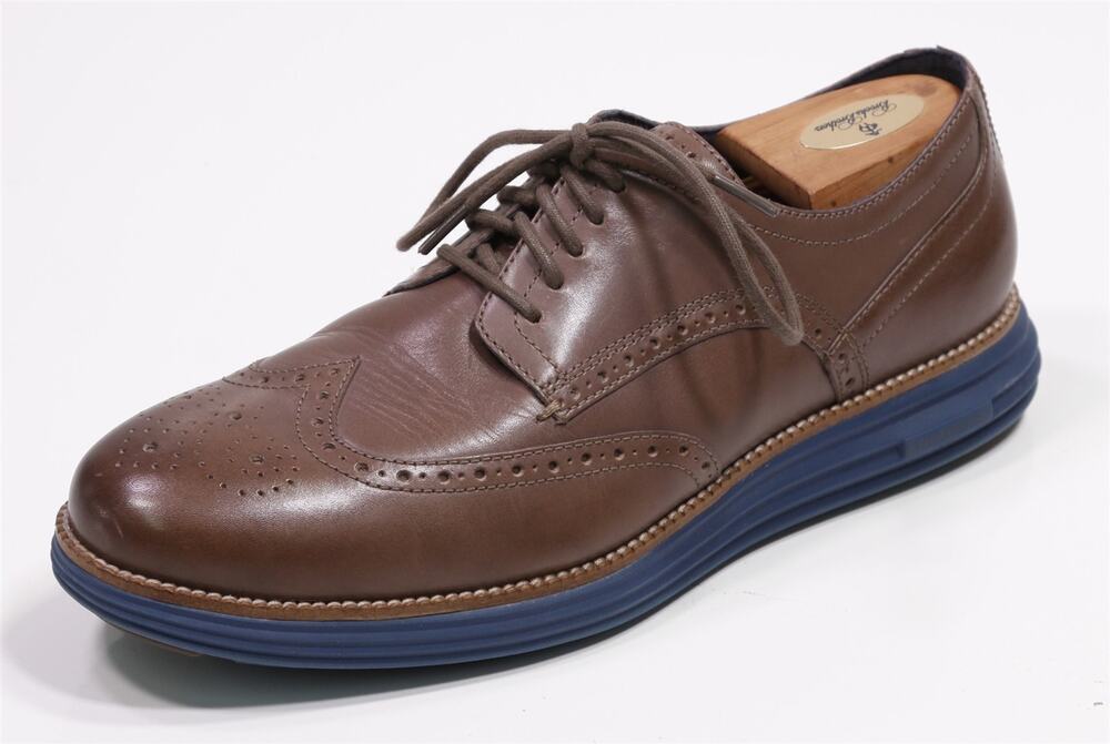 Cole Haan Mens Original Grand Remastered Brown Blue Wingtip Oxford Shoes 11 M